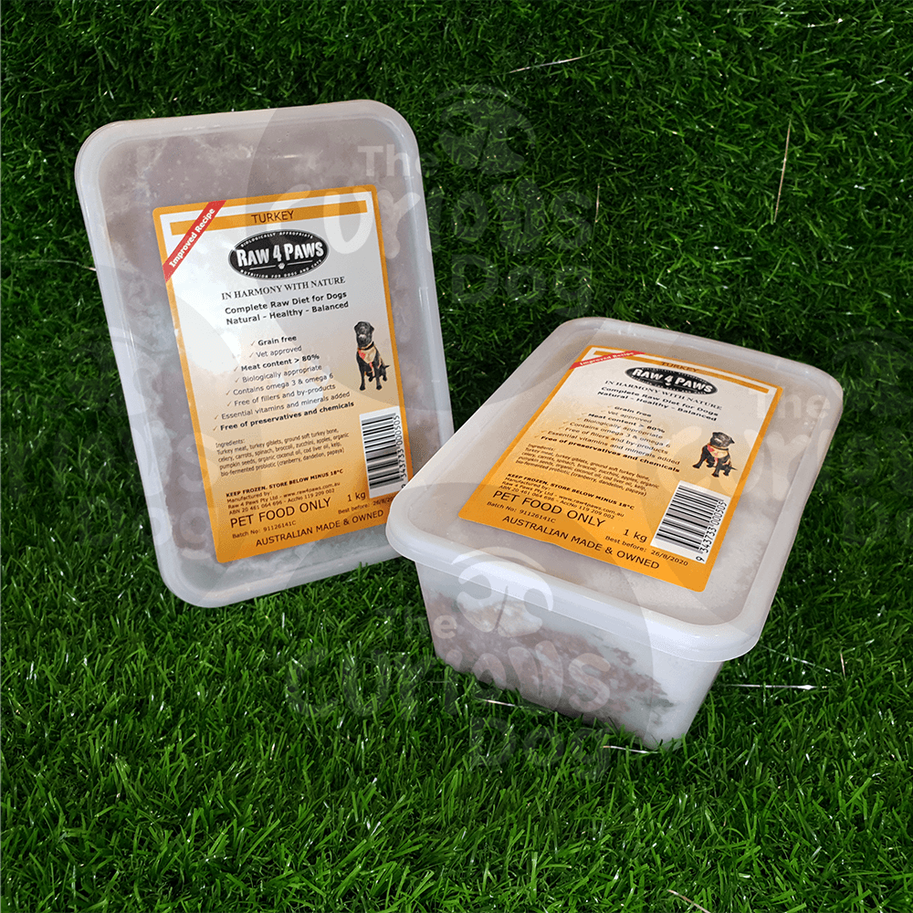 Turkey Container 1kg Raw 4 Paws Raw Health 4 Dogs
