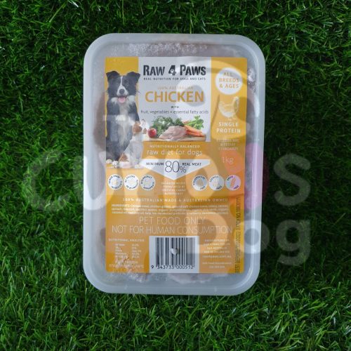 Raw 4 Paws Chicken Container 1kg raw food for dogs