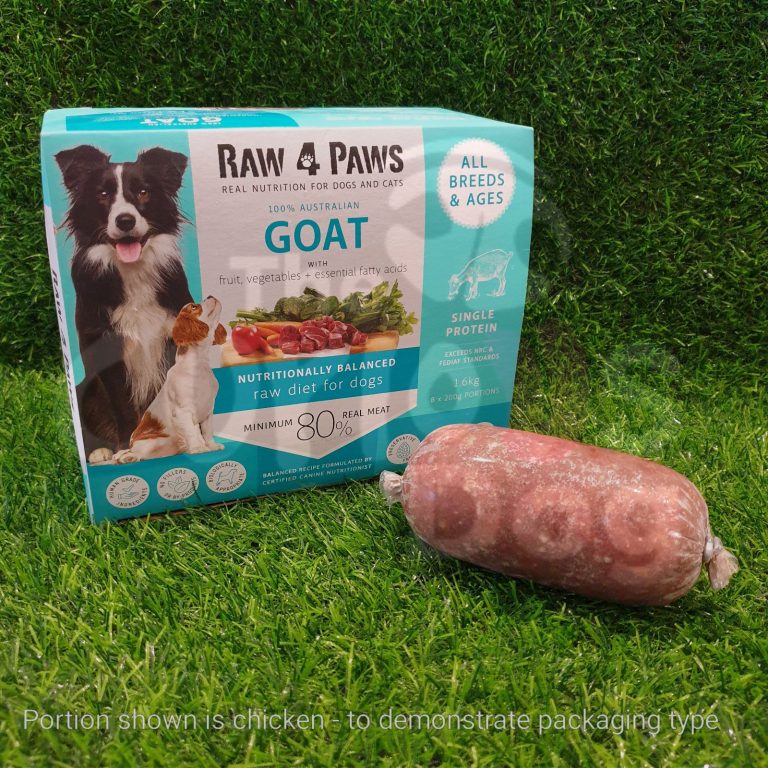 Raw 4 Paws Goat Portions 8 x 200g "sausage" portions (1