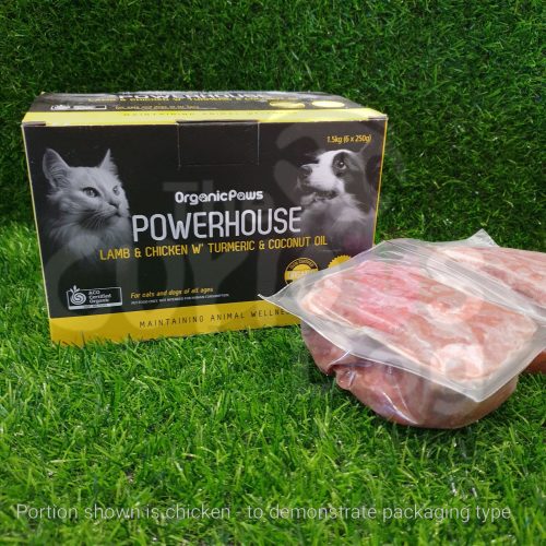 Organic Paws Powerhouse Lamb & Chicken with Turmeric & Coconut Oil raw food for dogs