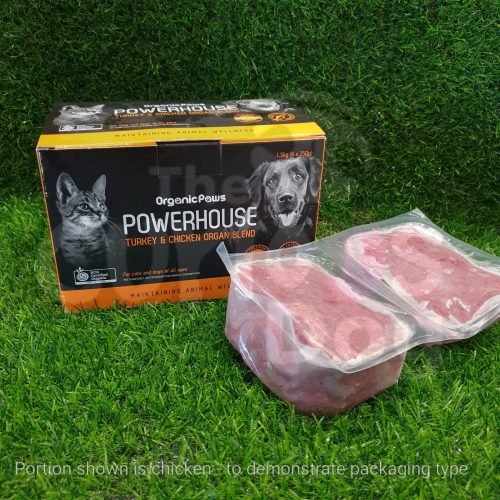 Organic Paws Powerhouse Turkey & Chicken Organ Blend with Sardines raw food for dogs